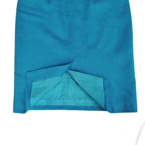 Pure Collection Teal Moon Wool Pencil Skirt | Classic Workwear | UK Tailoring - Picture 7 of 16